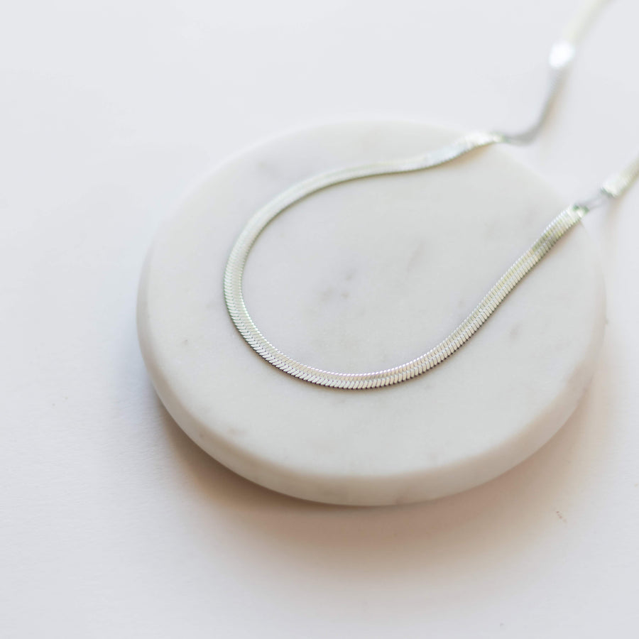 Sela Designs Kate Herringbone Chain Necklace - handcrafted necklace