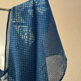 Fyoli Fyoli NEELAM II Kota Doria Handwoven Scarf in Indigo Blue - women's artisan scarf