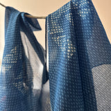 Fyoli Fyoli NEELAM II Kota Doria Handwoven Scarf in Indigo Blue - women's artisan scarf