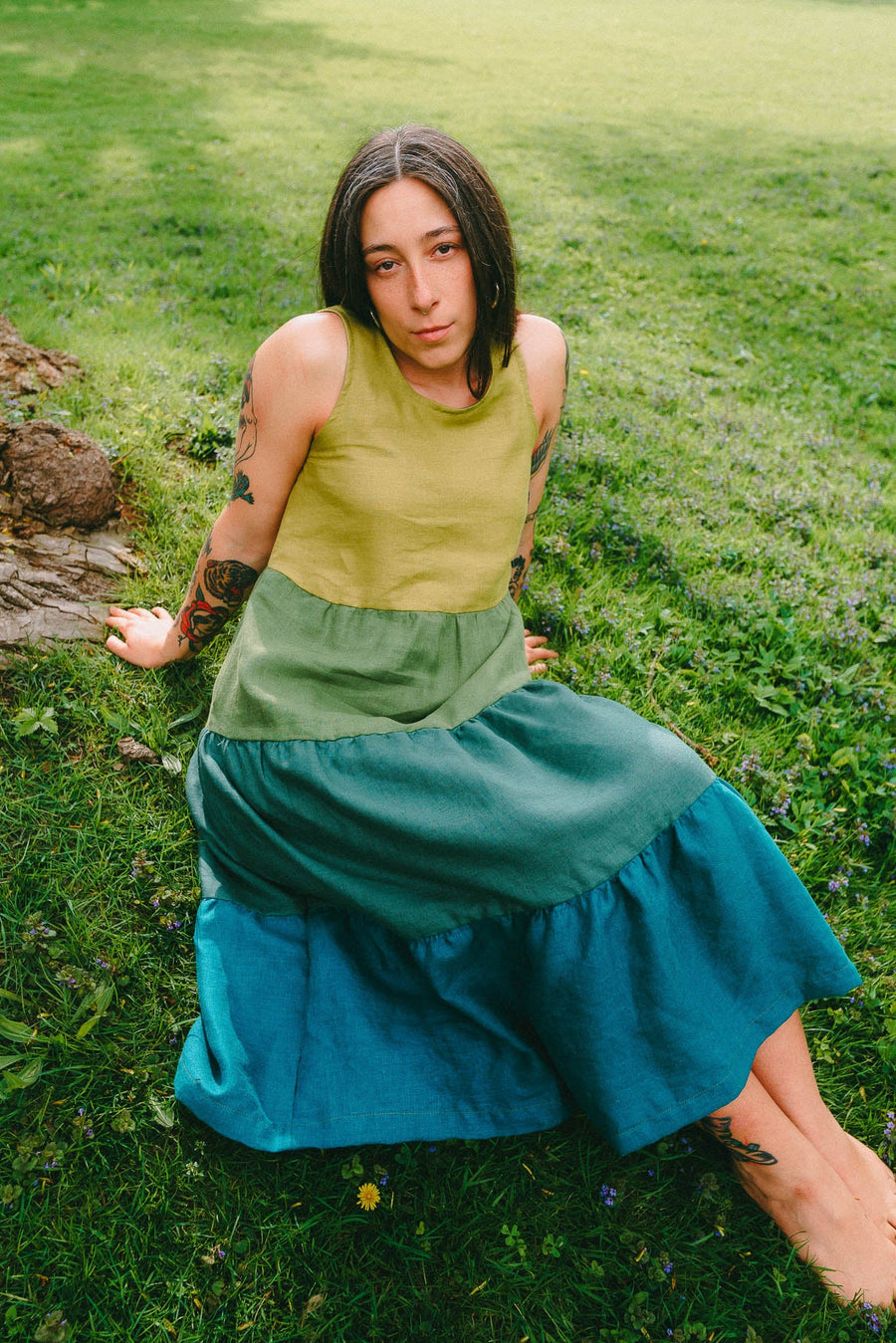 Conscious Clothing Willow Dress in Dusk - plus size dress, lifestyle shot