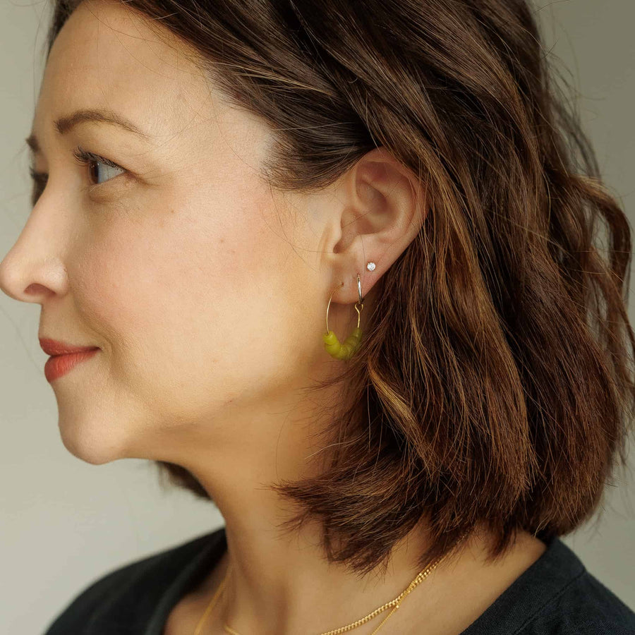 Sela Designs Lime Ellen Hoop Earrings - handcrafted earrings