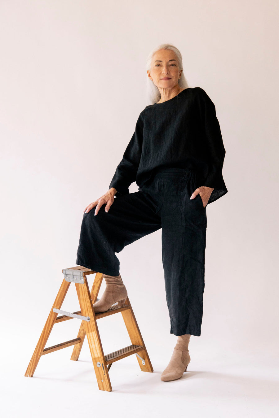 Pamut Apparel USA Emil Easy Crop Pant - Linen - plus size pant, product view