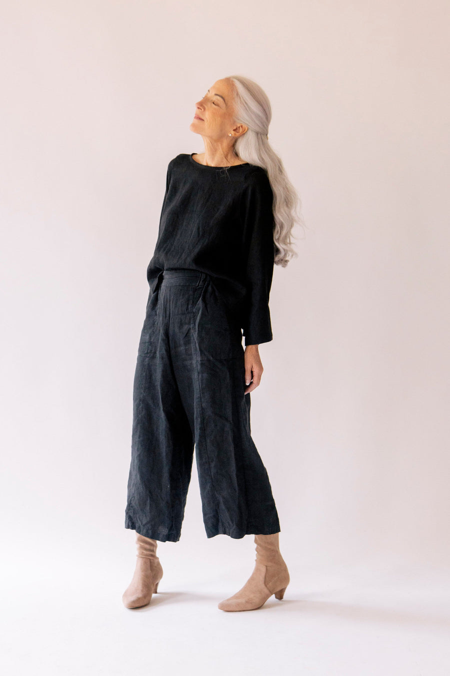 Pamut Apparel USA Emil Easy Crop Pant - Linen - plus size pant, product view