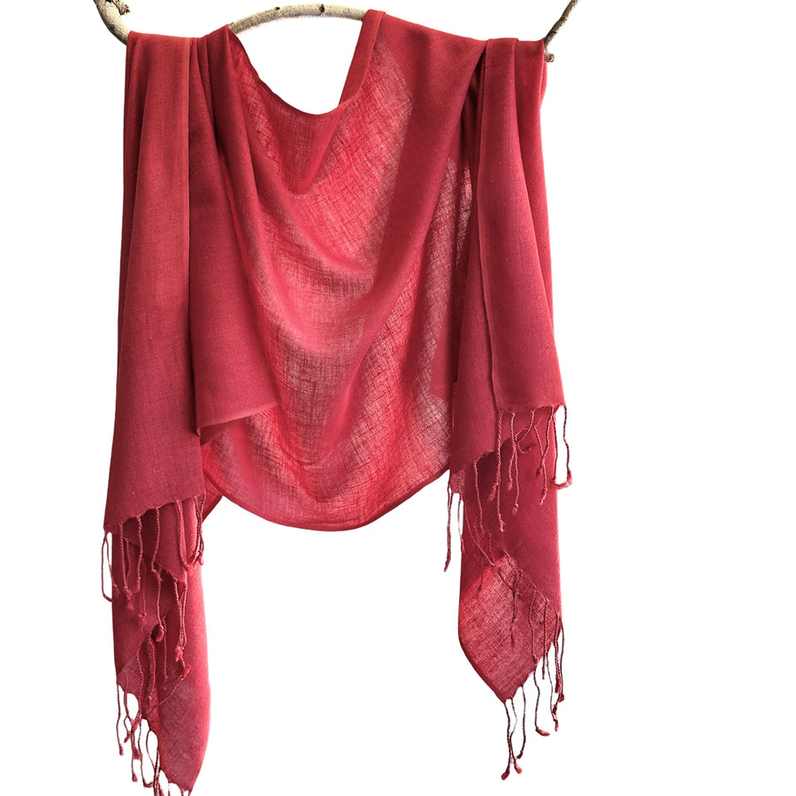Fyoli Fyoli SHANTI Peace Eri Silk Natural Dye Handwoven Scarf in Iron Grey - women's artisan scarf