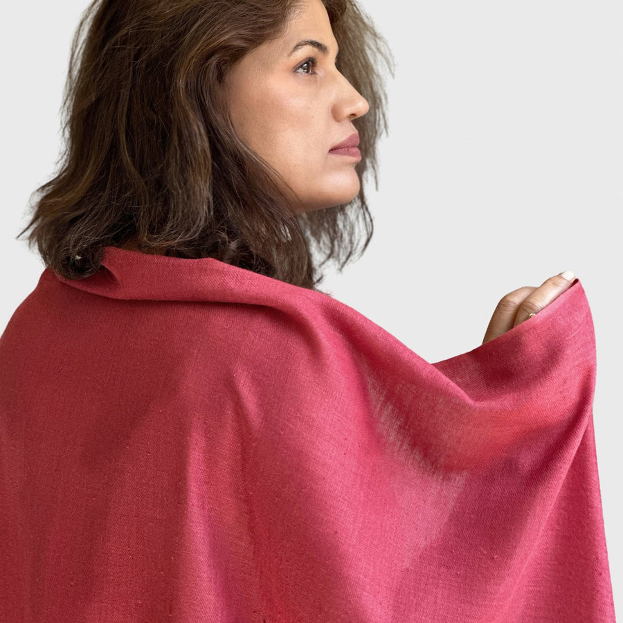 Fyoli Fyoli SHANTI Peace Eri Silk Natural Dye Handwoven Scarf in Iron Grey - women's artisan scarf
