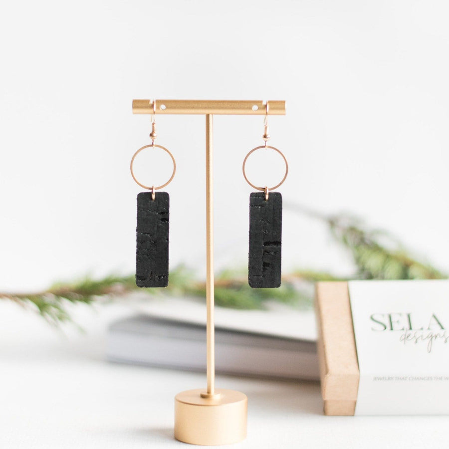 Sela Designs Matte Black Mia Earrings - handcrafted earrings