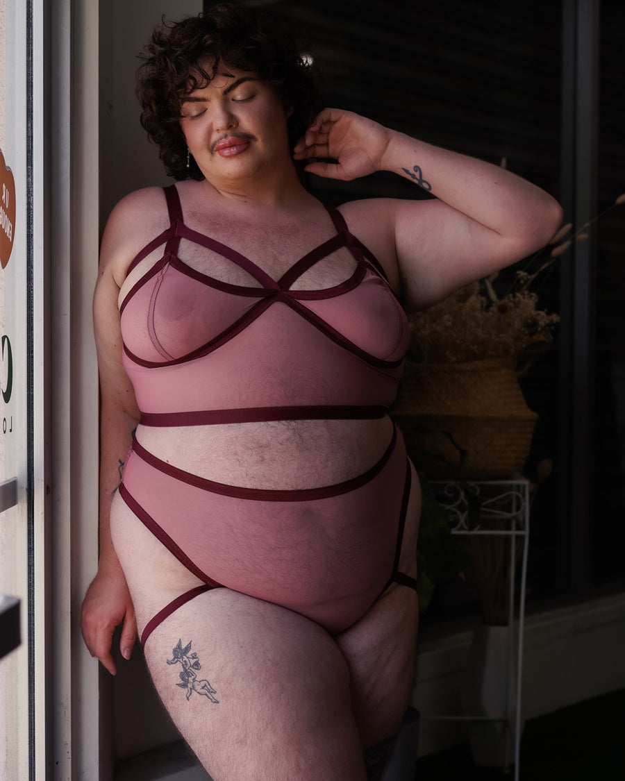 Mesh Triangle Cut Out Bralette