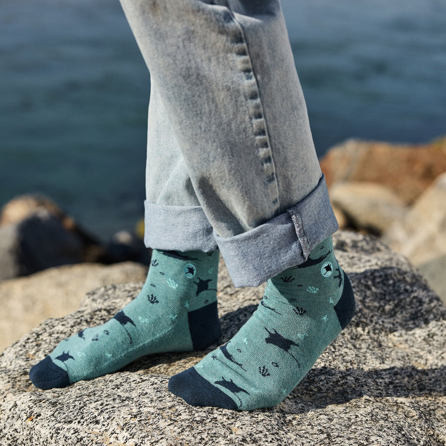 Conscious Step Socks that Protect Manta Rays - handcrafted socks