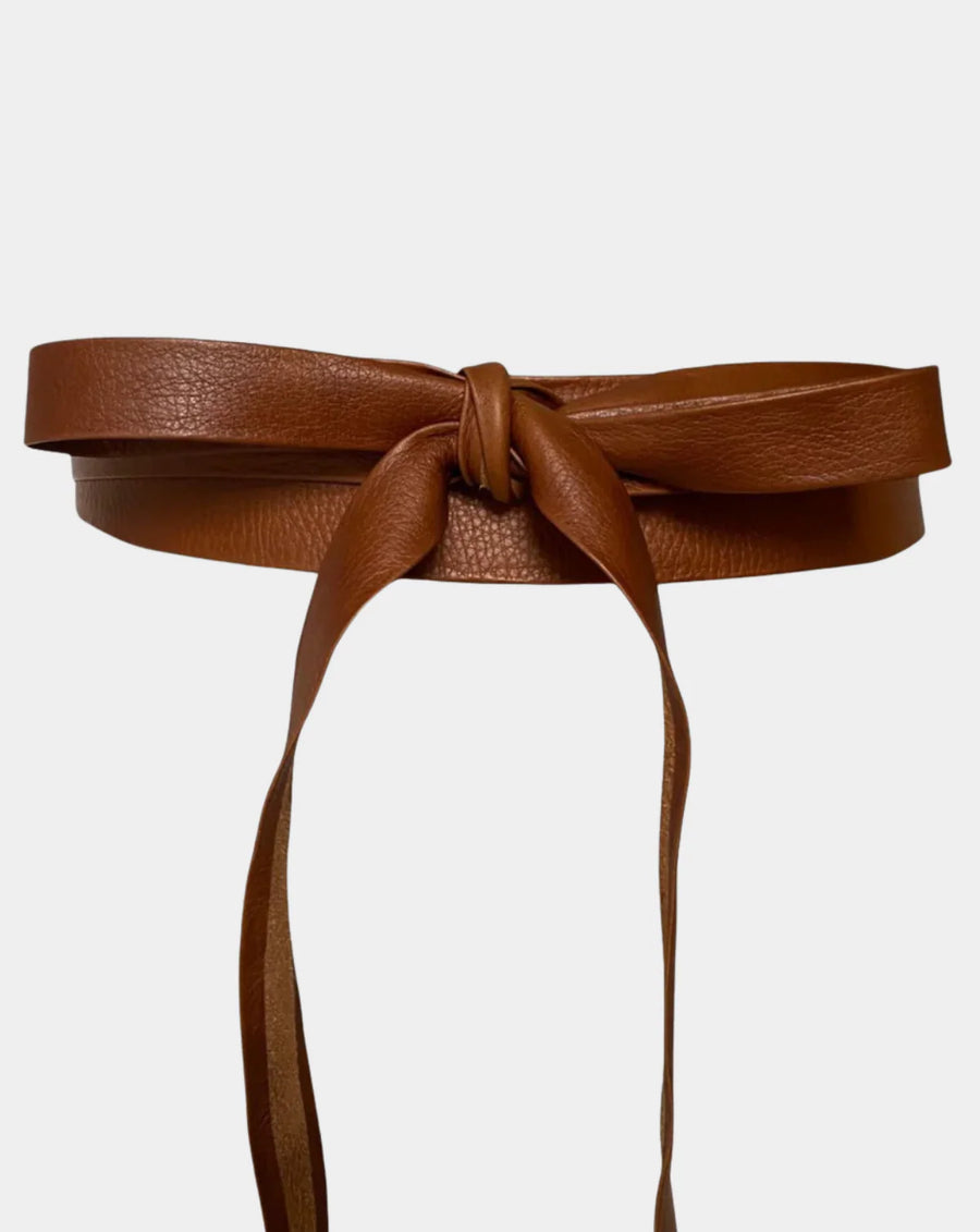 Ada Belts Midi Wrap Belt in Whiskey - handcrafted leather belt