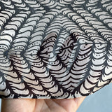 Fyoli Fyoli LEAF MINUTIAE Cotton Silk Black and White Scarf in Black and White - women's artisan scarf