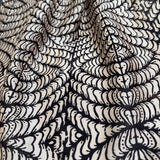 Fyoli Fyoli LEAF MINUTIAE Cotton Silk Black and White Scarf in Black and White - women's artisan scarf
