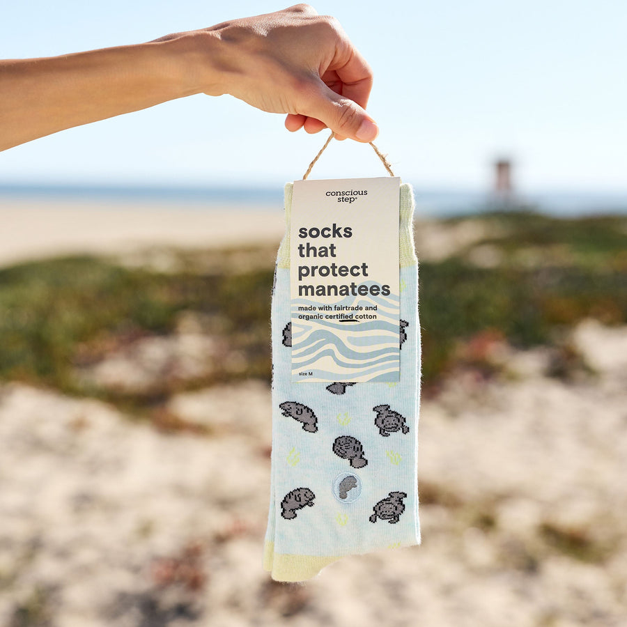 Conscious Step Socks that Protect Manatees - handcrafted socks