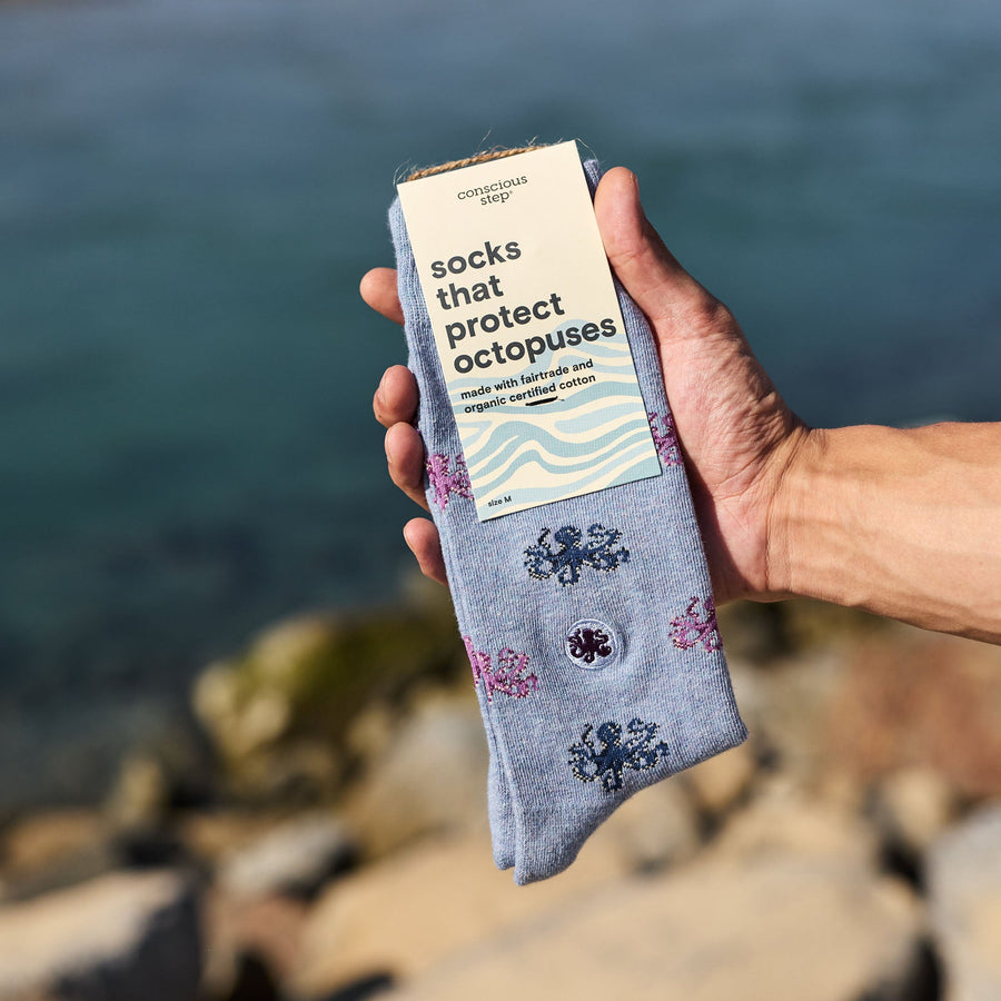 Conscious Step Socks that Protect Octopuses - handcrafted socks