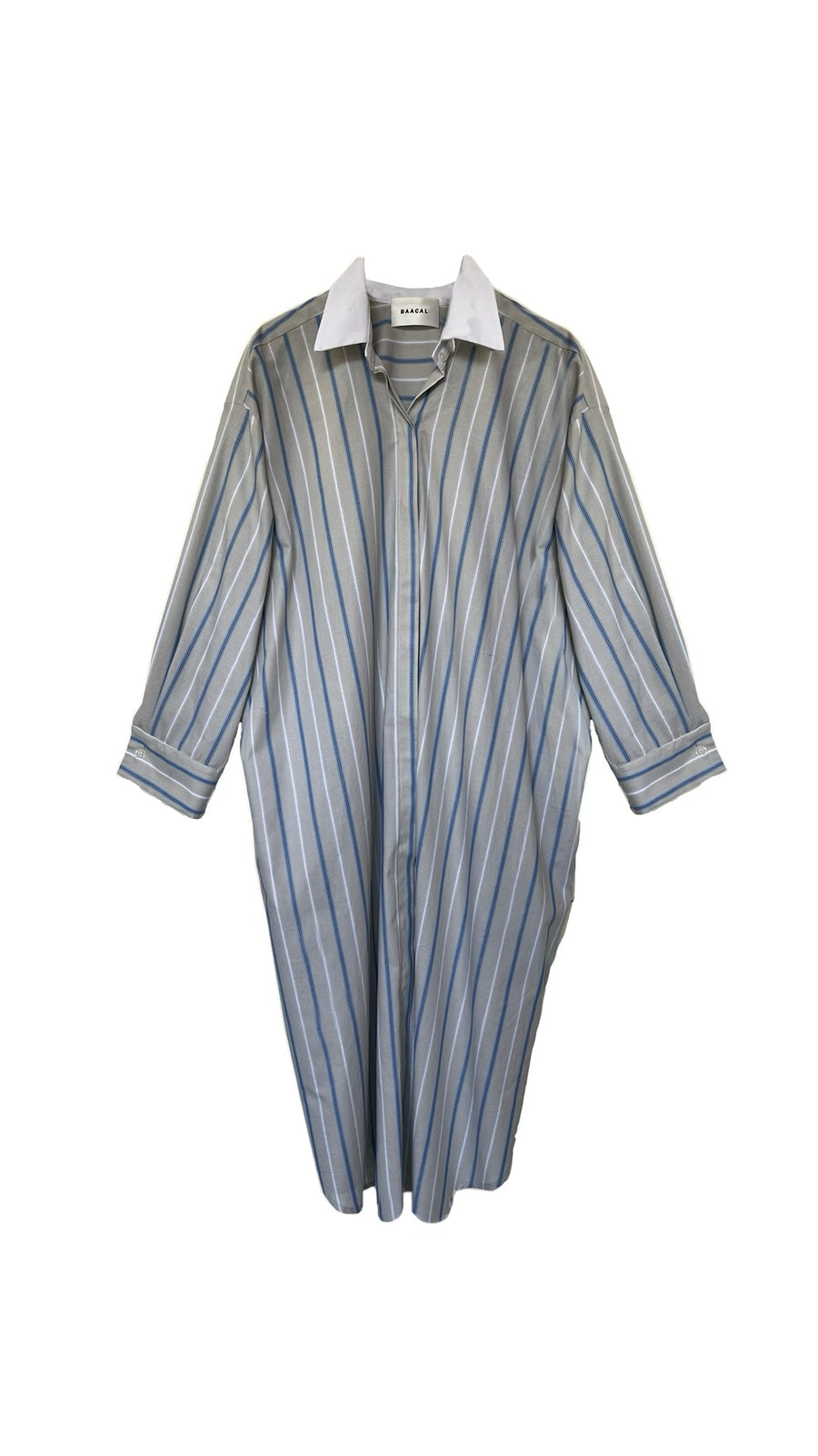 Baacal Mia Oversized Shirt Dress in Multi Stripe - plus size shirt dress, product view