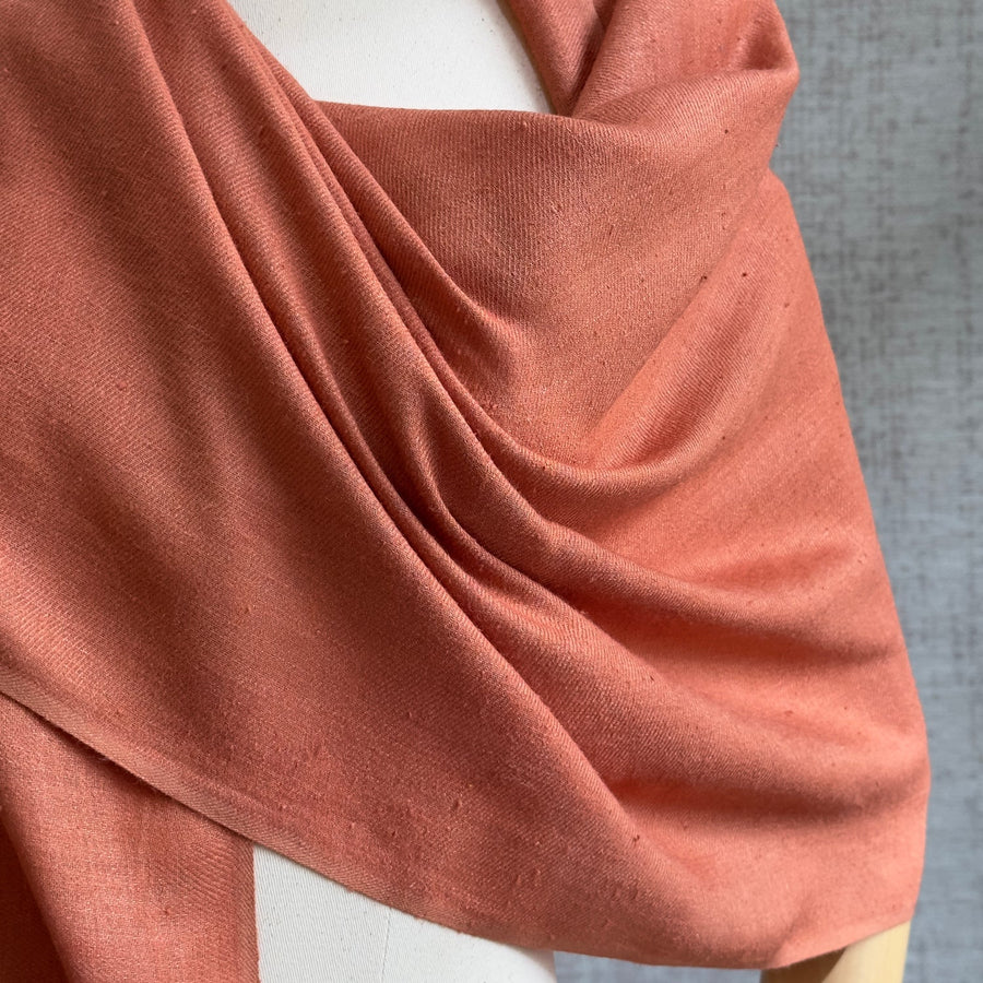 Fyoli Fyoli SHANTI Peace Eri Silk Natural Dye Handwoven Scarf in Iron Grey - women's artisan scarf