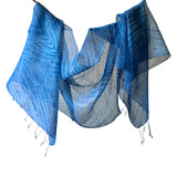 NEEL Silk Cotton Natural Indigo Shibori Stole