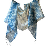 NEEL Silk Cotton Natural Indigo Shibori Stole