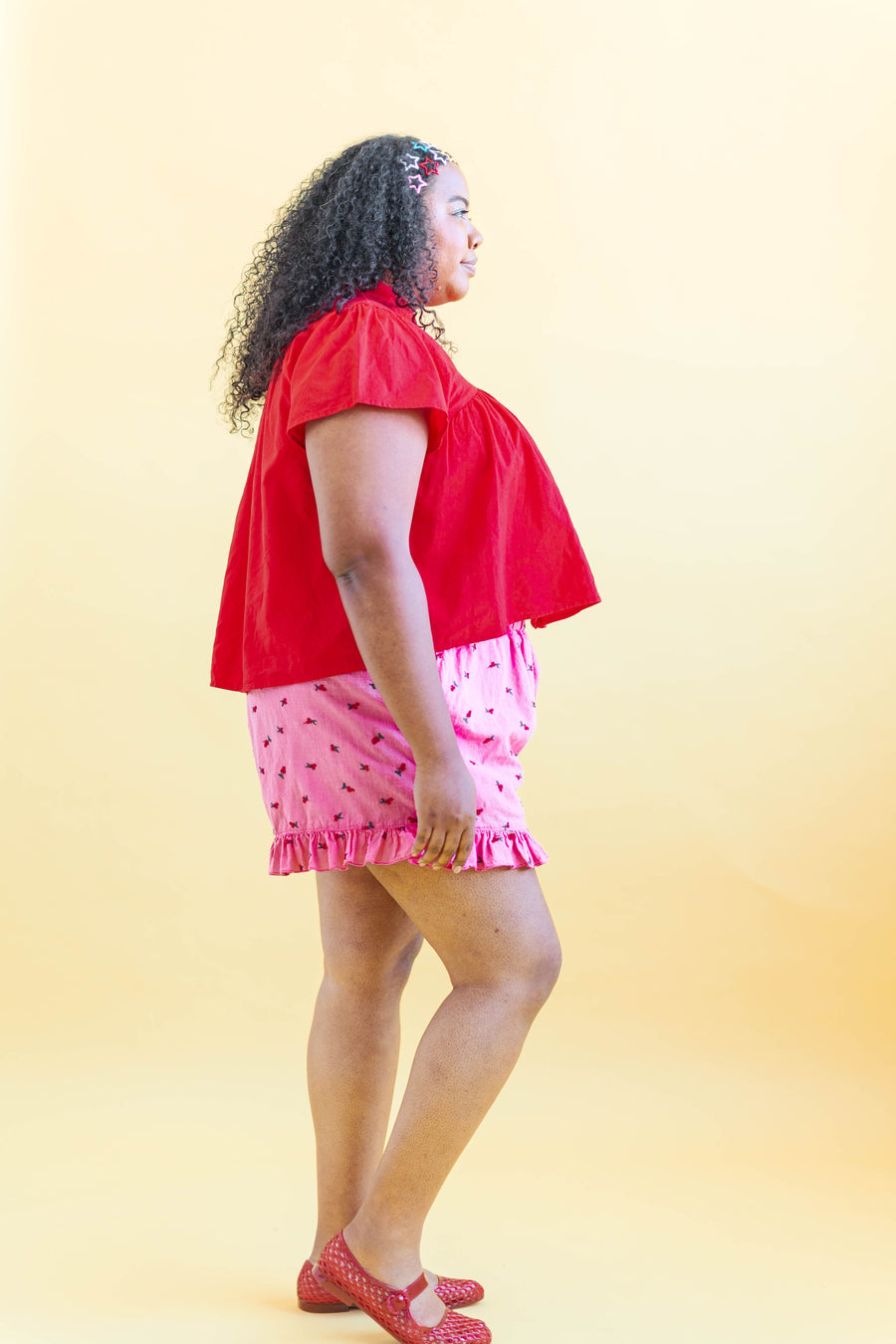 Nettle Studios Bloomers in Bubblegum Cherry Cotton - plus size bloomers, product view