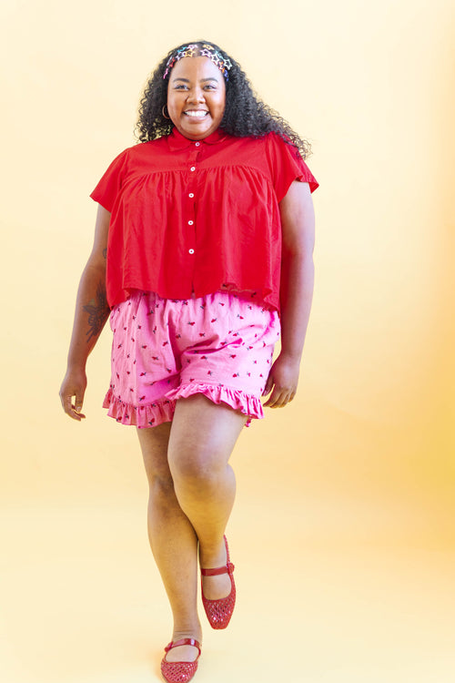Nettle Studios Bloomers in Bubblegum Cherry Cotton - plus size bloomers, product view