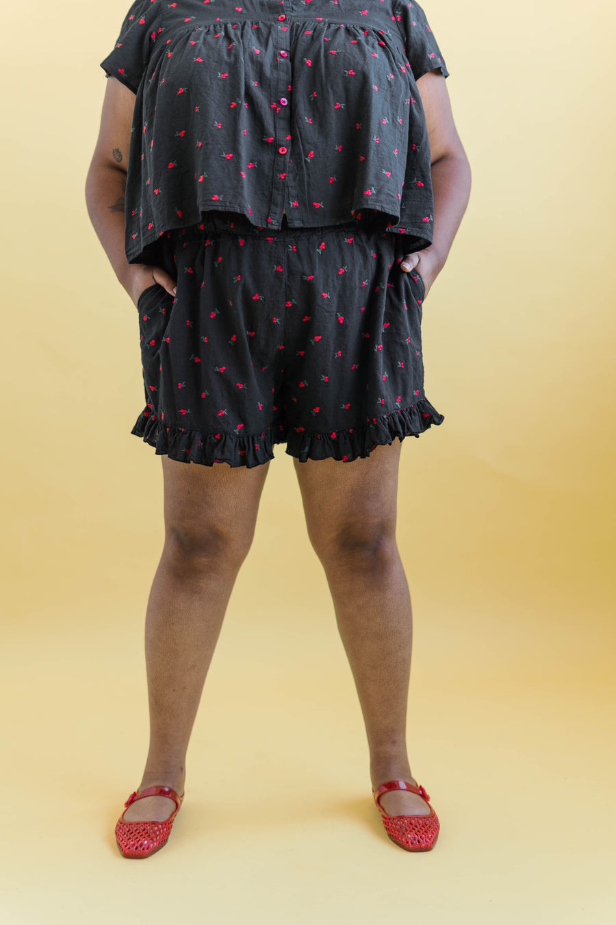 Nettle Studios Bloomers in Black Cherry Cotton - plus size bloomers, product view
