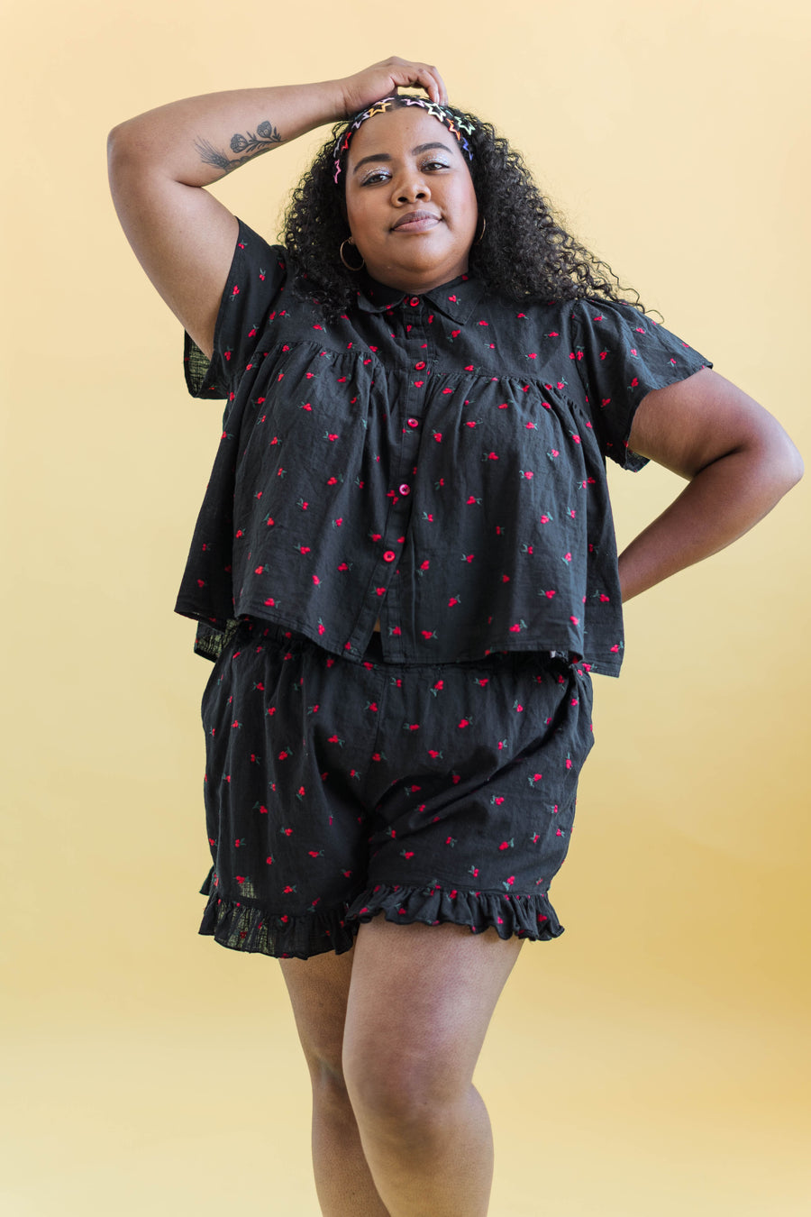 Nettle Studios Bloomers in Black Cherry Cotton - plus size bloomers, product view