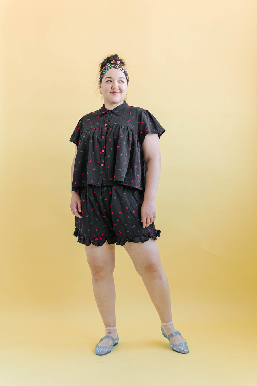 Nettle Studios Bloomers in Black Cherry Cotton - plus size bloomers, product view