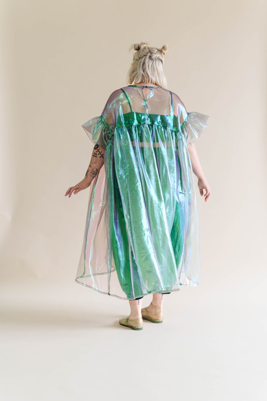 Nettle Studios Electric Lettuce Metallic Mushroom Dress - plus size mushroom dress, product view