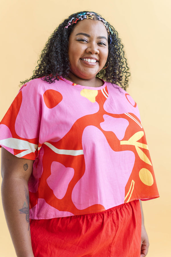 Nettle Studios Tee in Petal Pop - plus size tee, product view