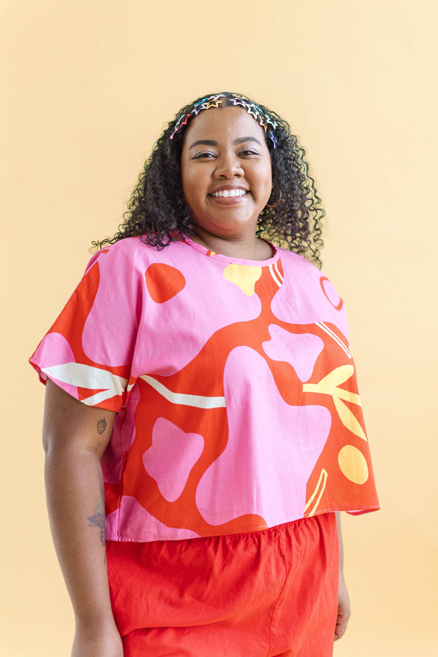 Nettle Studios Tee in Petal Pop - plus size tee, product view