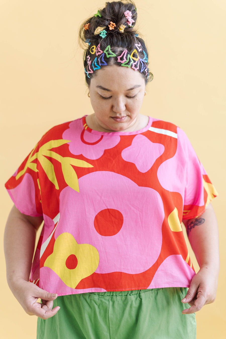 Nettle Studios Tee in Petal Pop - plus size tee, product view