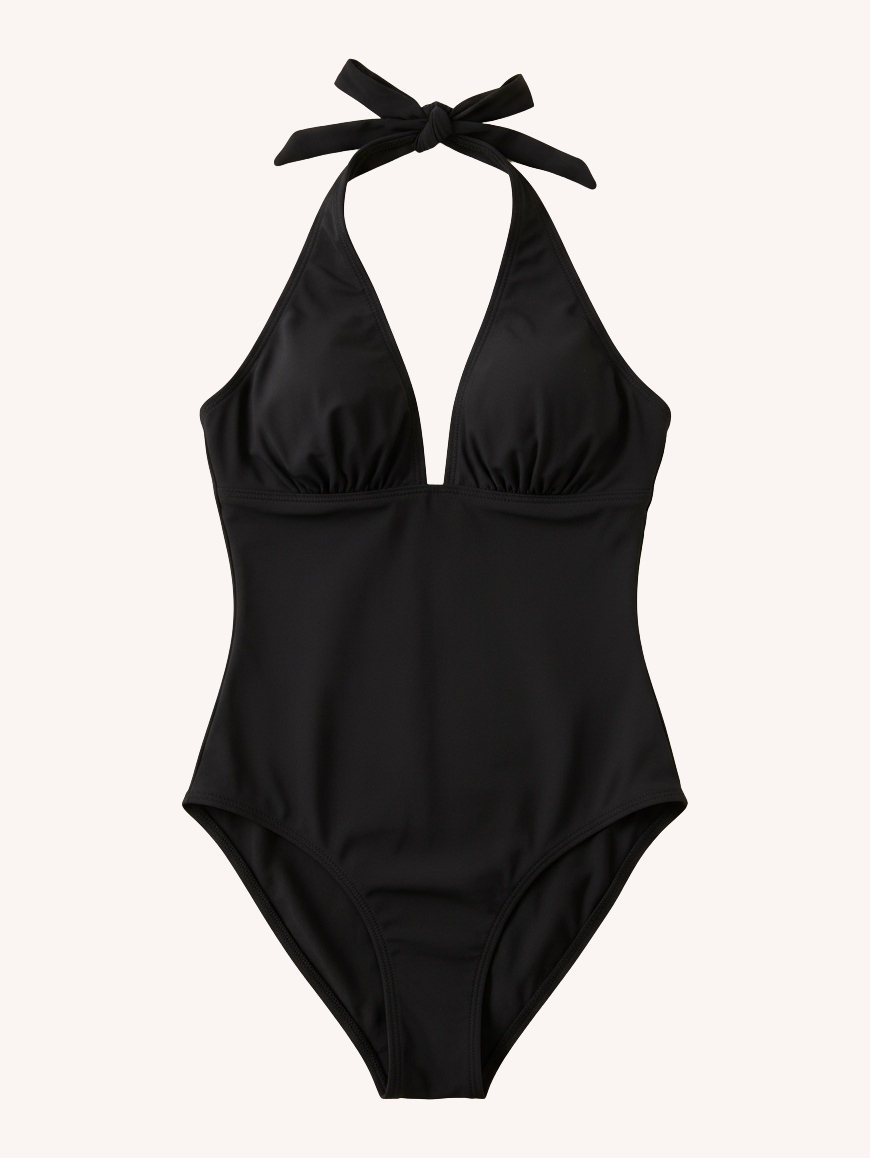 Nomads Swimwear Isle One Piece in Black - size inclusive swimwear on size inclusive model, front view