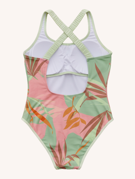 Nomads Swimwear Wave One Piece II in Birds of Paradise - size inclusive swimwear on size inclusive model, back view