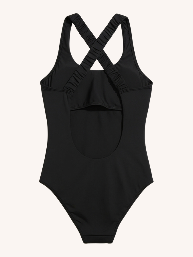 Nomads Swimwear Wave One Piece II in Black - size inclusive swimwear on size inclusive model, back view