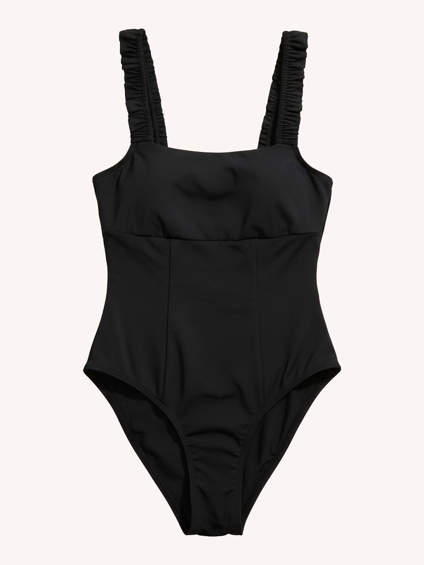 Nomads Swimwear Wave One Piece II in Black - size inclusive swimwear on size inclusive model, front view