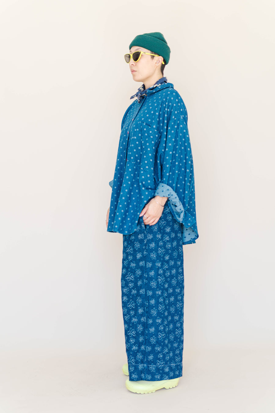 Nettle Studios Dark Daisy Denim Mid Easy Pant - plus size easy pant, product view