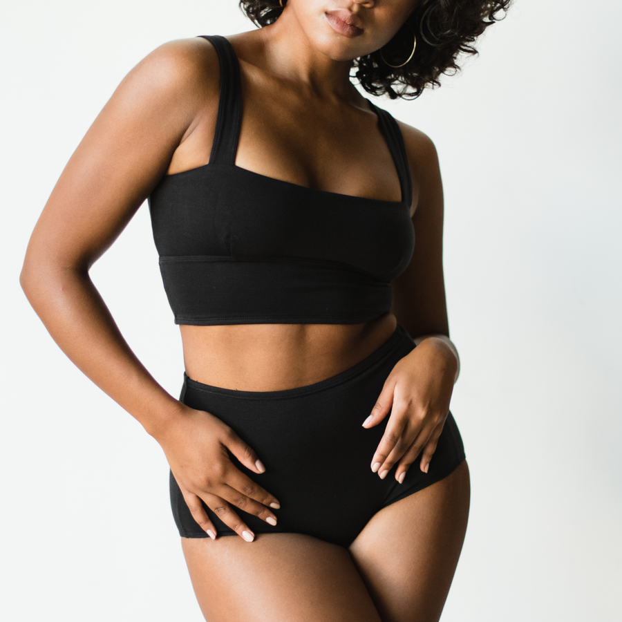 PROCLAIM Organic Cotton Square Neck Bralette - inclusive bralette, front view
