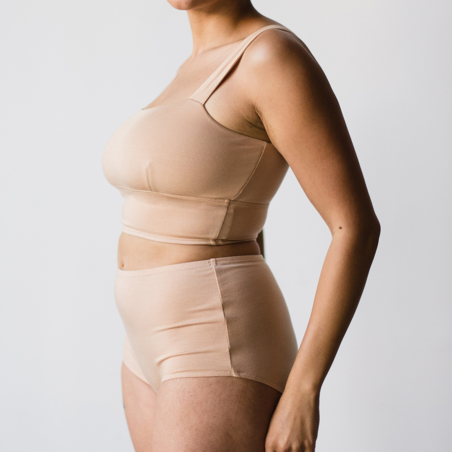 PROCLAIM Organic Cotton Square Neck Bralette - inclusive bralette, side view