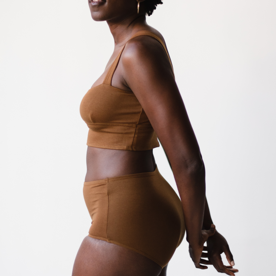 PROCLAIM Organic Cotton Square Neck Bralette - inclusive bralette, side view