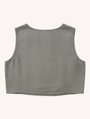 Reistor Boxy Crop Top in Dark Green - plus size crop top, back view