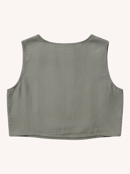 Reistor Boxy Crop Top in Dark Green - plus size crop top, back view
