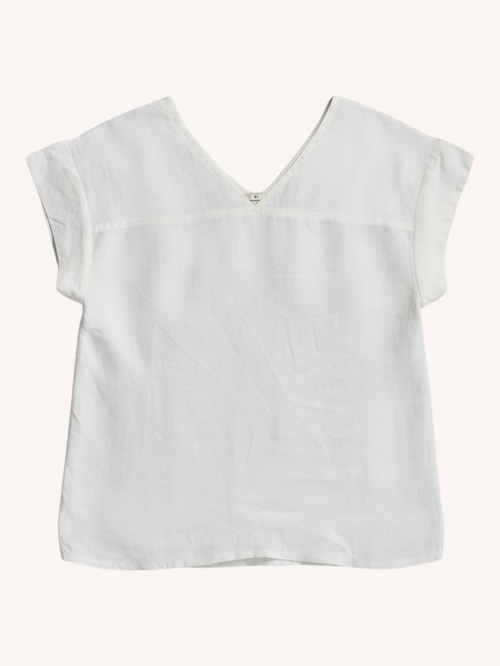 Reistor Boxy Top with Embroidered Lace Detail - top fabric detail