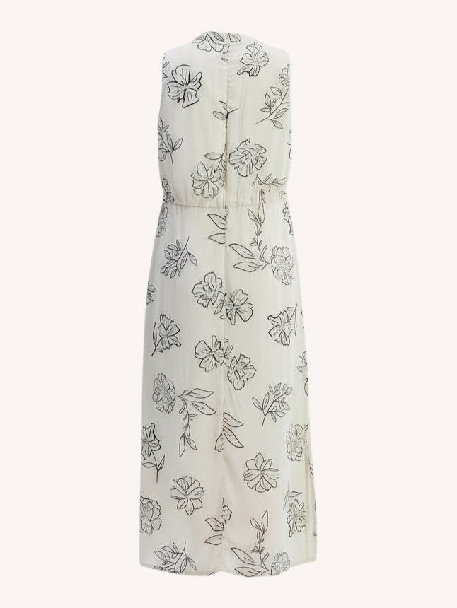 Reistor Front Twist Maxi dress in Black Florals - plus size maxi dress, back view