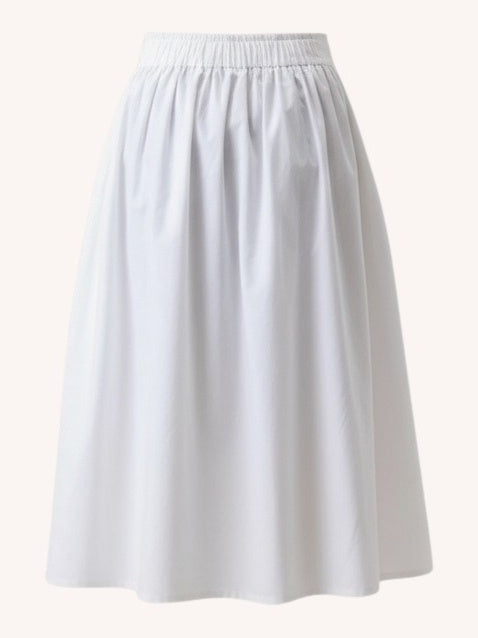 Reistor Overlap Midi Skirt in White - plus size skirt, back view