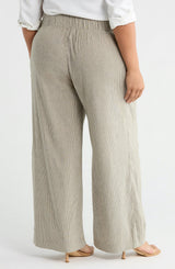 See ROSE Go Multitasker Light Weight Pant in Stripe - plus size pant, back view
