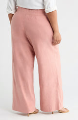 See ROSE Go Multitasker Light Weight Pant in Dusty Pink - plus size pant, back view