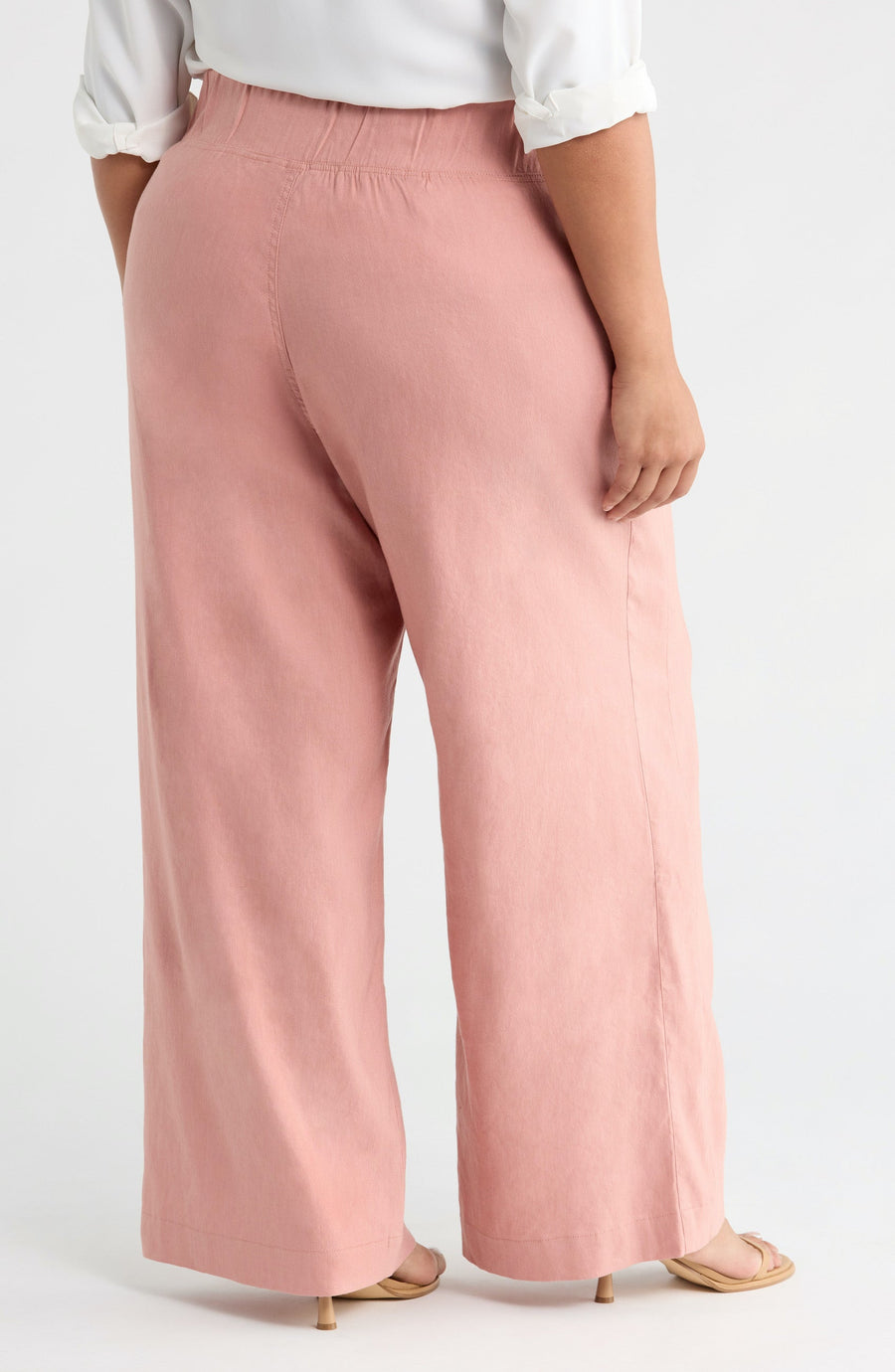 See ROSE Go Multitasker Light Weight Pant in Dusty Pink - plus size pant, back view