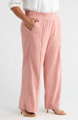 See ROSE Go Multitasker Light Weight Pant in Dusty Pink - plus size pant, side view
