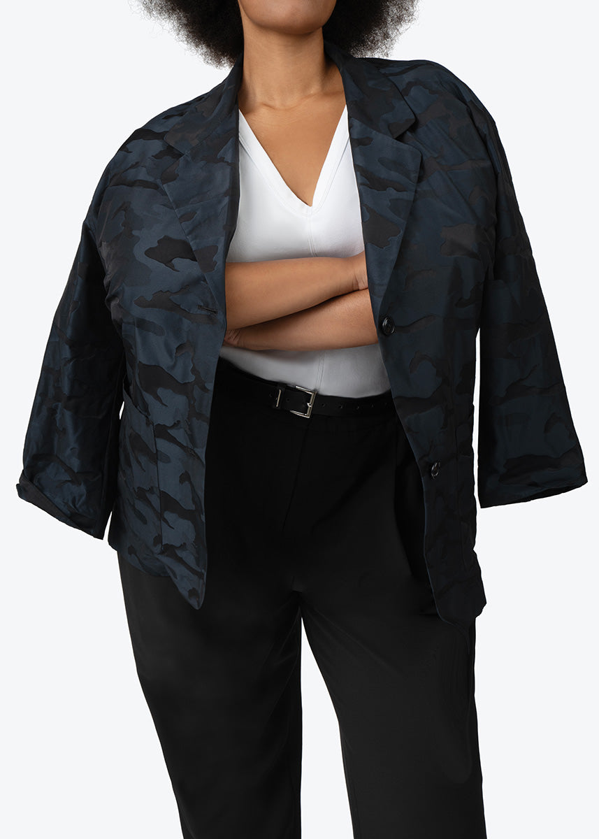 See ROSE Go Jacquard Unstructured Blazer - plus size garment, product view