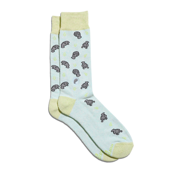 Conscious Step Socks that Protect Manatees - handcrafted socks