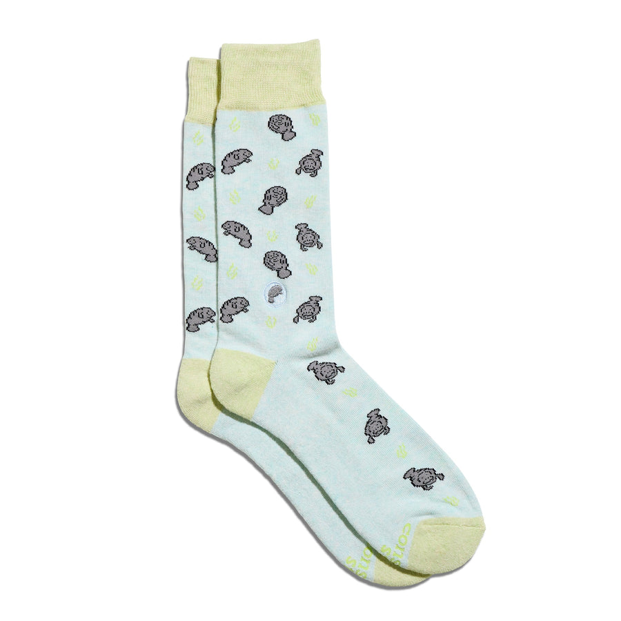 Conscious Step Socks that Protect Manatees - handcrafted socks